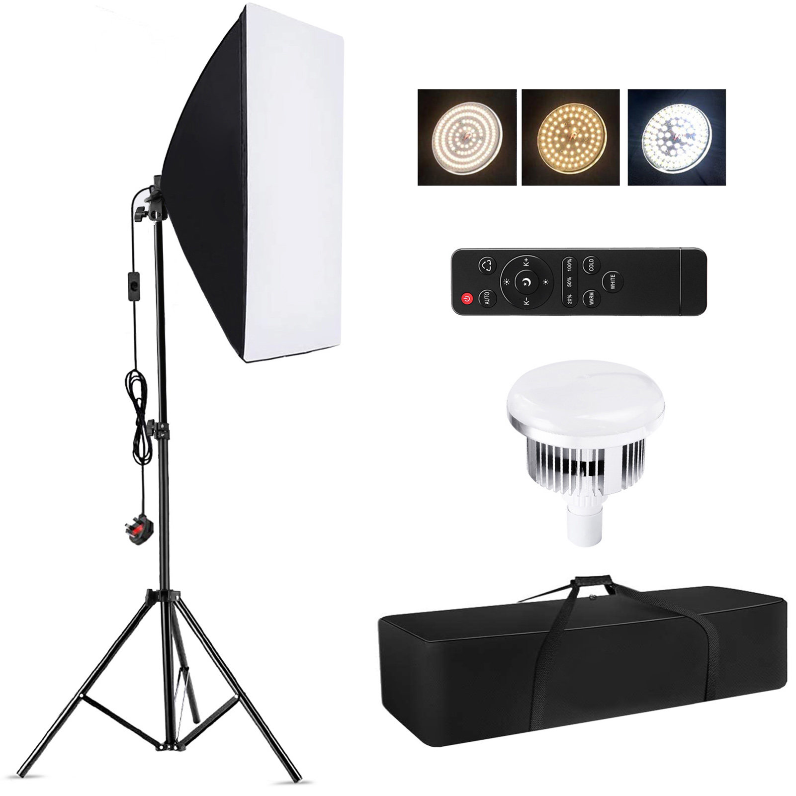 Photography Treatment - Camnoon Studio Fotografie-Lichtset Softbox-Beleuchtungsset mit 85W