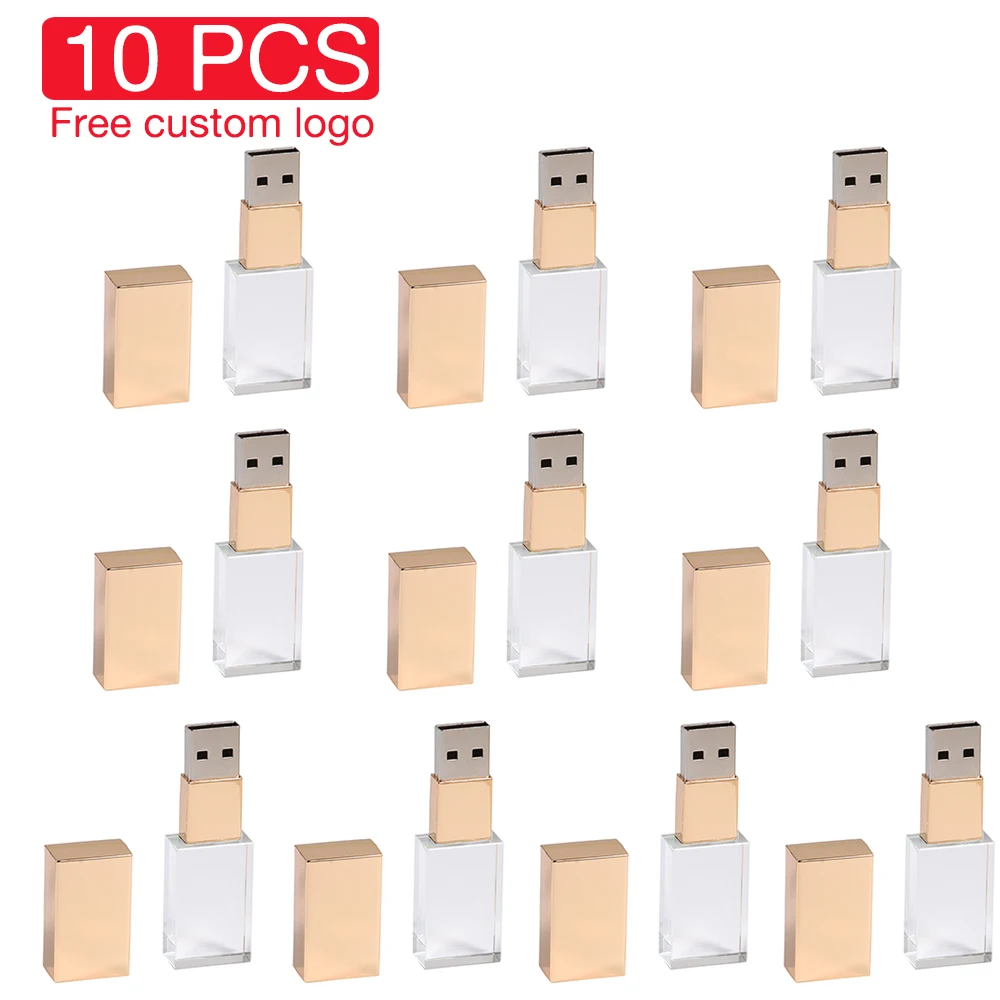 Photography Of Memories - 10 Stück Kristall-USB-Sticks 128GB mit Gratis-Logoprägung,