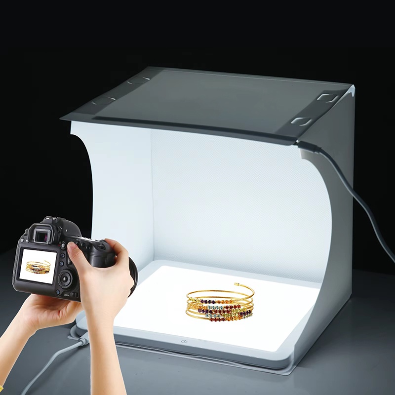 Photography Treatment - 20cm Tragbare Fotobox Faltbares LED-Lichtzelt Fotostudio-Lichtzelt