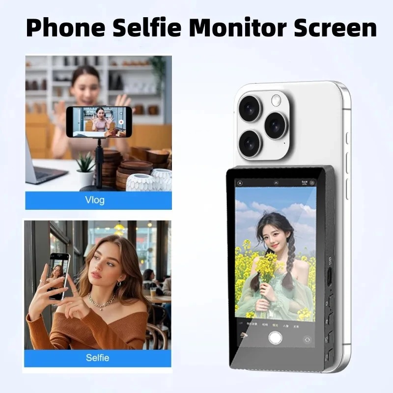Photography Outdoor - Kabelloser Monitor Rückfahrkamera-Bildschirm Smartphone-Selfie-Magnetbildschirm für Vlog