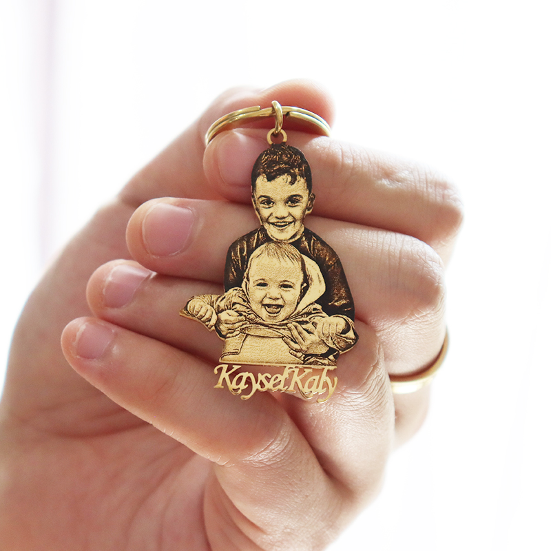 Photographic Memory - Personalisierter Baby-Foto-Schlüsselanhänger mit graviertem Familienbild-Anhänger, Geschenke,