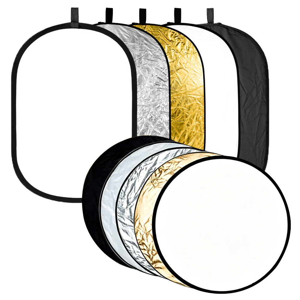 Reflector 5 In 1 - 60/80/110CM 5-in-1 zusammenklappbarer ovaler Lichtreflektor für