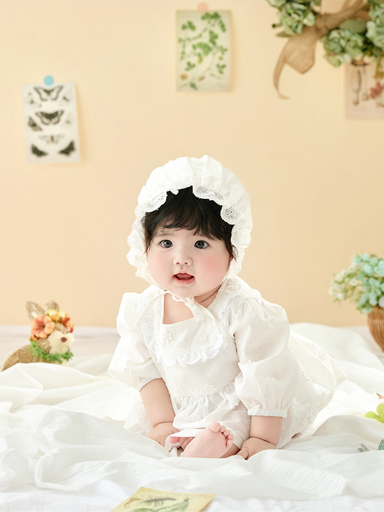 Photography Year - Ländliches Baby-Fotografie-Outfit für Mädchen: Hübsches Vintage-Set