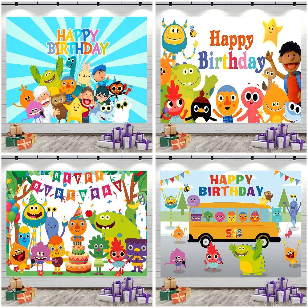 Photography Treatment - S-Super S-Simple Songs Cartoon-Fotohintergrund für Kinder,