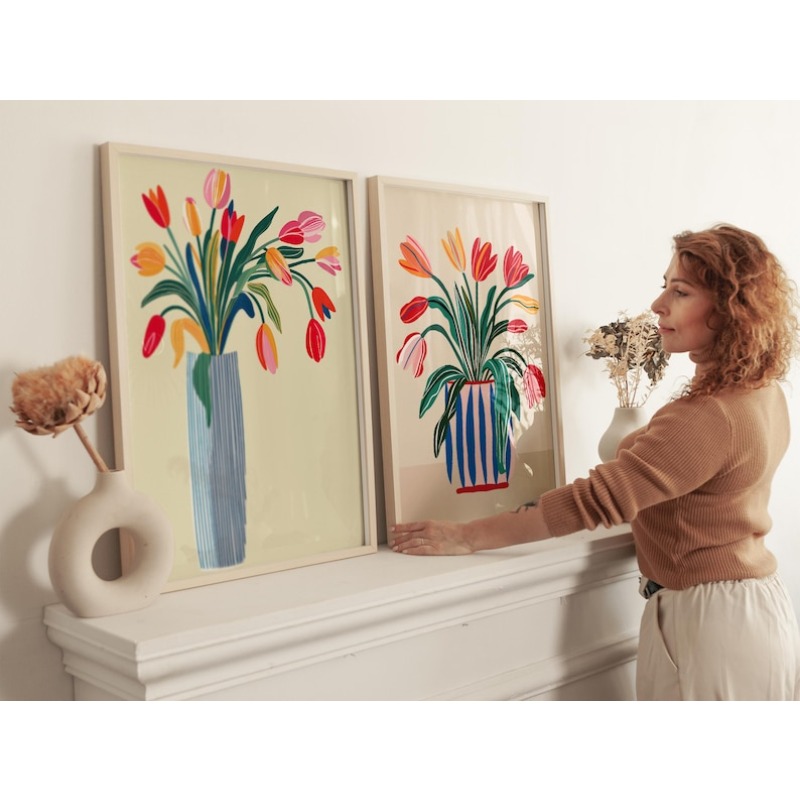 2 Stück Tulpenblumen-Leinwand- – Photography Types Bewertung und Preis